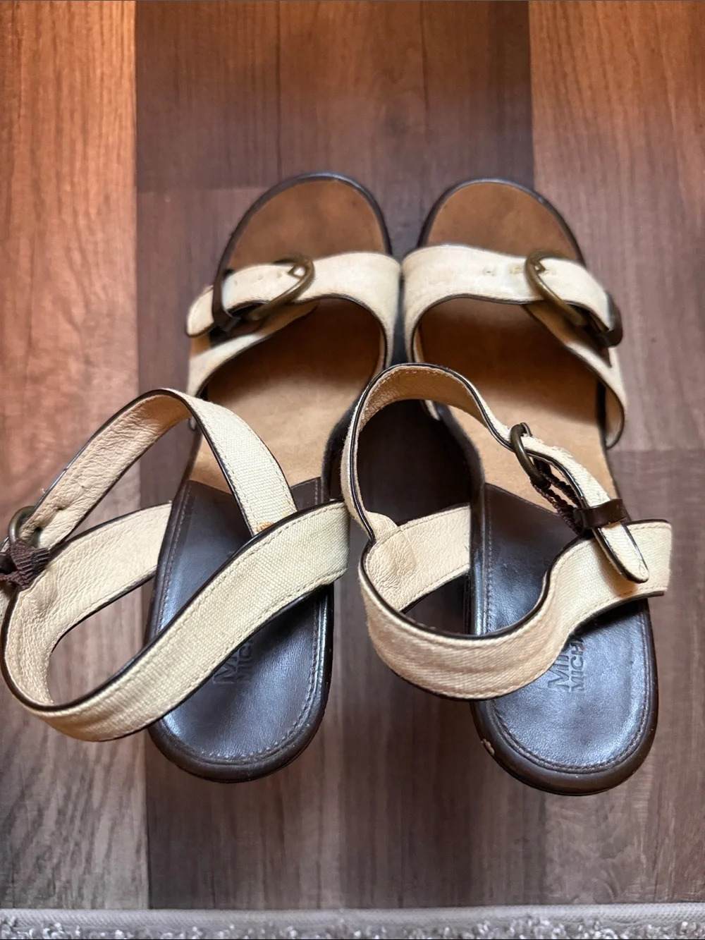 Michael Kors Platform Sandals Women Size 7.5 | Canvas and Wood